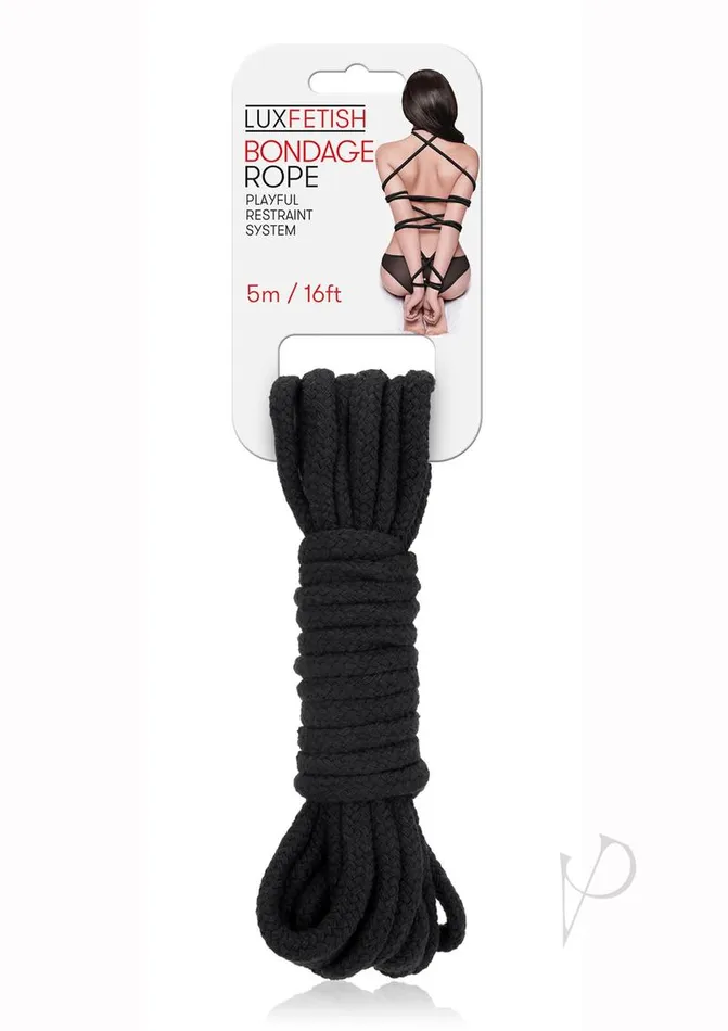 Couples Lux Fetish Lux Fetish Bondage Rope 5m Black