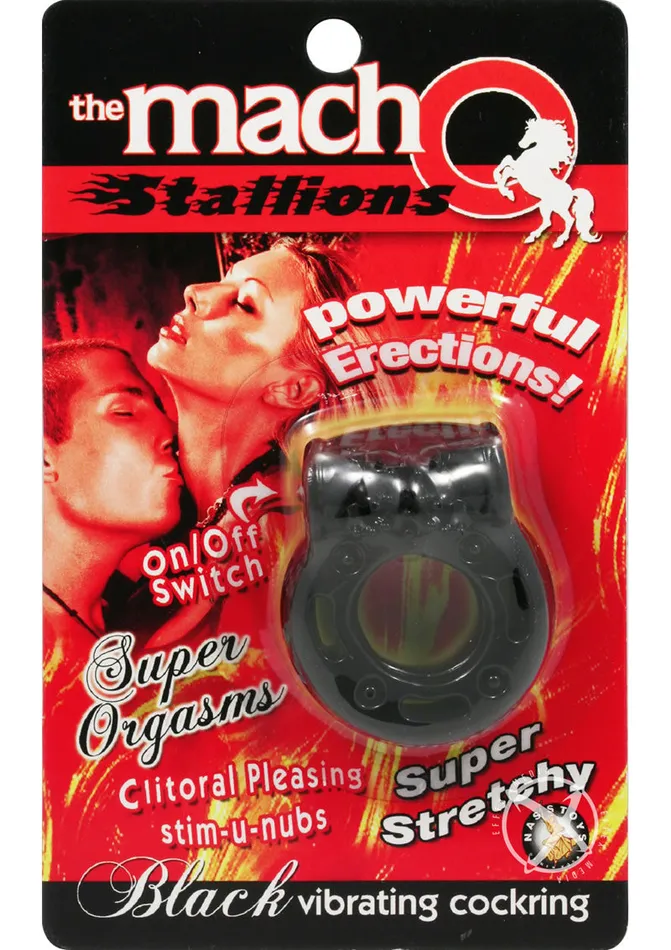 Couples Macho MachO Stallions Vibrating Cock Ring Black