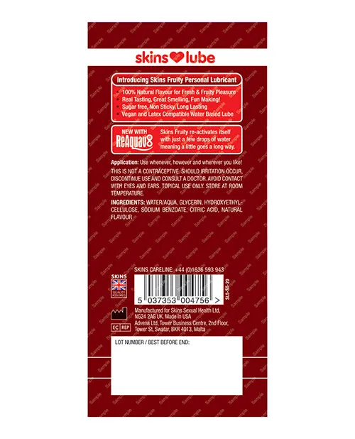 Creative Conceptions Lubricants Skins Water Based Lubricant 5 ml Foil Strawberry Creative Conceptions Lubricants Skins Water Based Lubricant 5 ml Foil Strawberry