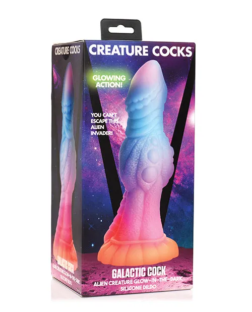 Creature Cocks Dildos Creature Cocks Galactic Cock Alien Creature Glow in the Dark Silicone Dildo Multicolor
