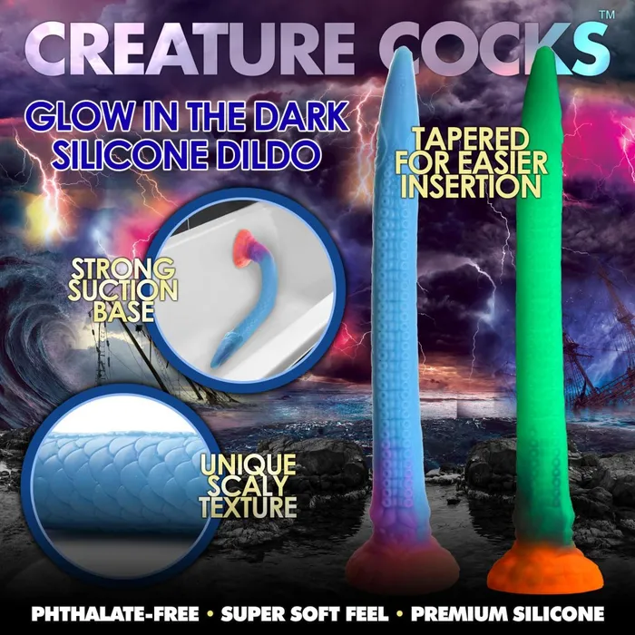 Creature Cocks Dildos Makara GlowintheDark Silicone Snake Dildo