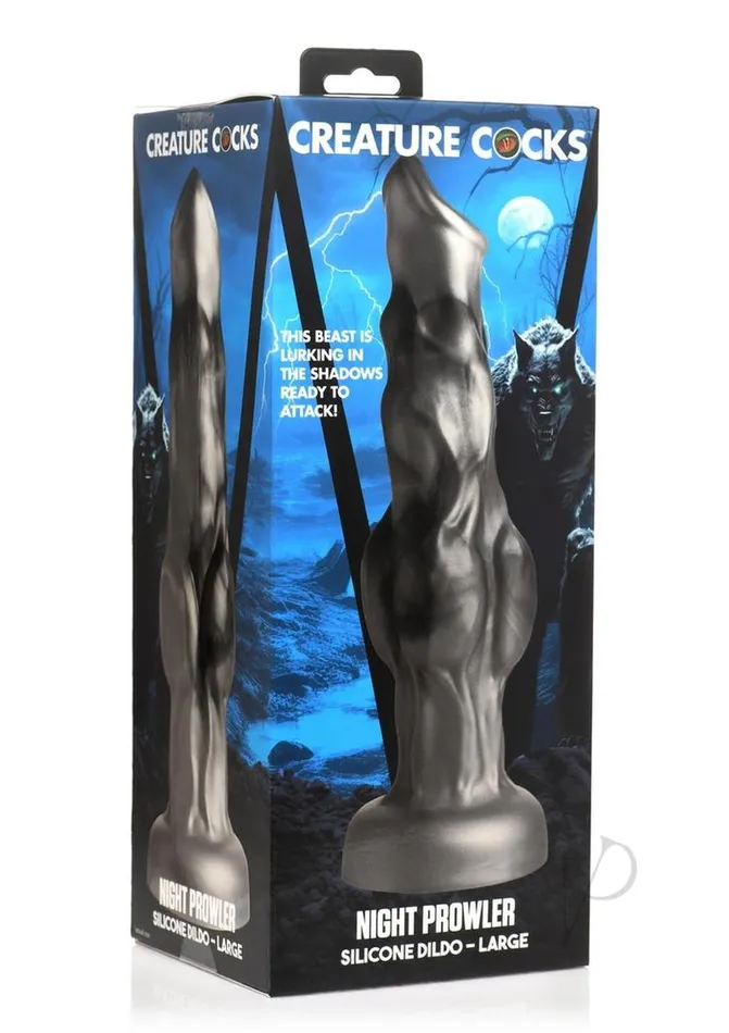 Creature Cocks Dildos Night Prowler Silicone Dildo Large SilverBlack