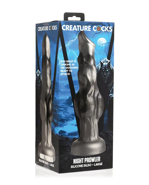 Creature Cocks Dildos Night Prowler Silicone Dildo Large SilverBlack