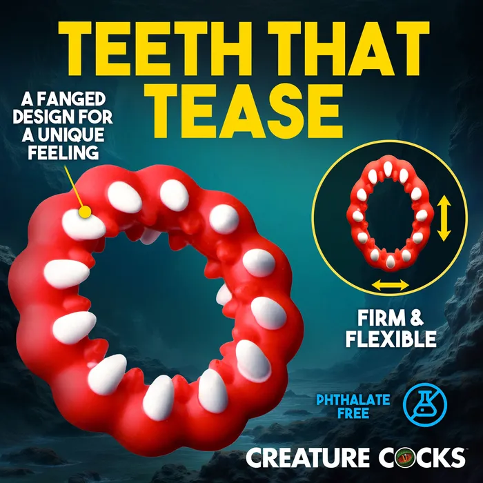 Creature Cocks Fangs Silicone Cock Ring Male Sex Toys