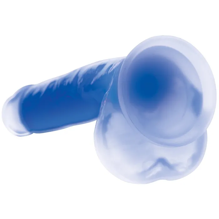 Dildos 7 Inch GlowintheDark Silicone Dildo with Balls Curve Toys