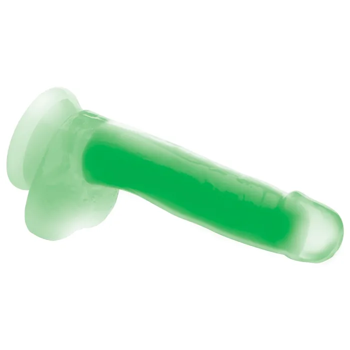 Dildos 7 Inch GlowintheDark Silicone Dildo with Balls Curve Toys