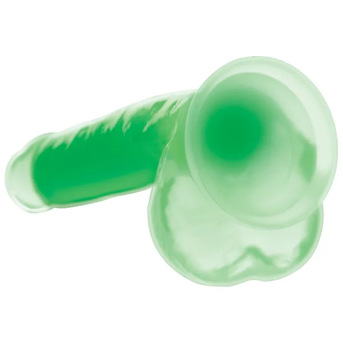 Dildos 7 Inch GlowintheDark Silicone Dildo with Balls Curve Toys