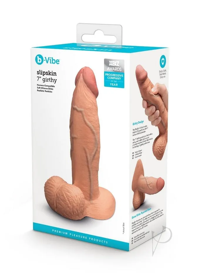 Dildos B Vibe BVibe Slipskin Realistic Silicone Girthy Dildo 7in Caramel Dildos B Vibe BVibe Slipskin Realistic Silicone Girthy Dildo 7in Caramel