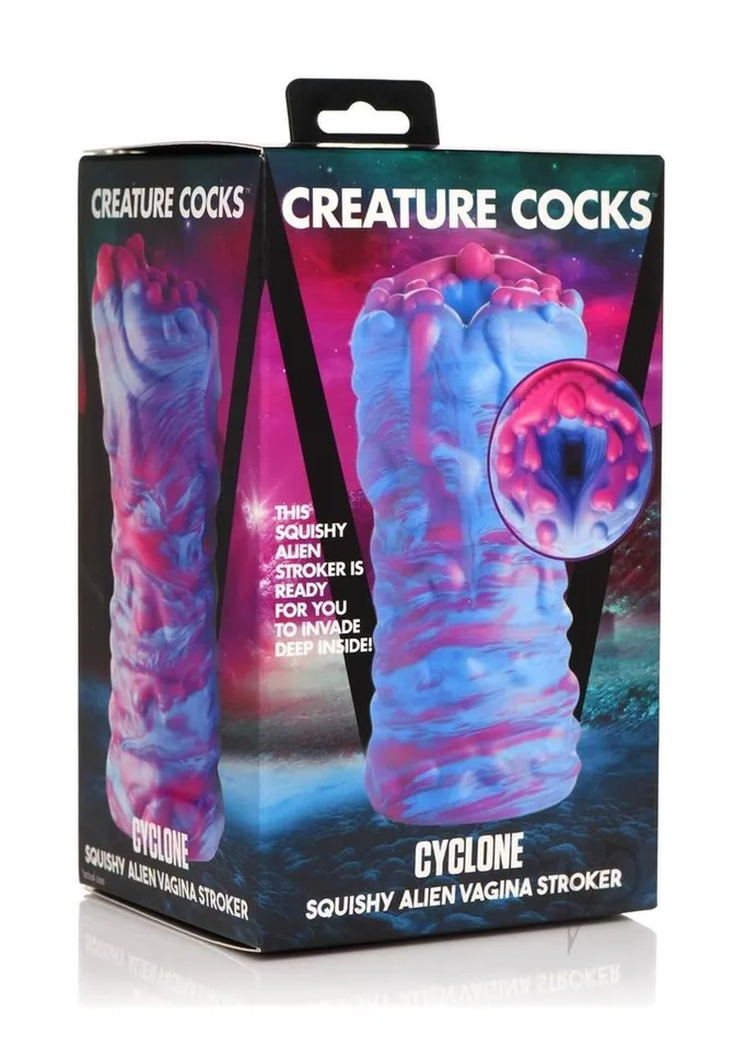 Dildos Creature Cocks Cyclone Silicone Squishy Alien Vagina Stroker PinkBlue Creature Cocks