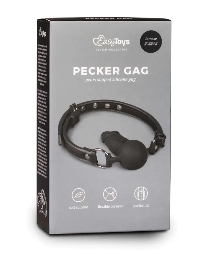 Dildos Easy Toys Easy Toys Ball Gag wSilicone Dong Black