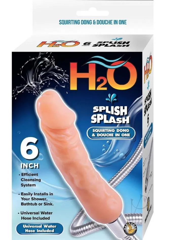 Dildos H2O Splish Splash Squirting Dong Douche 6in Vanilla Nasstoys
