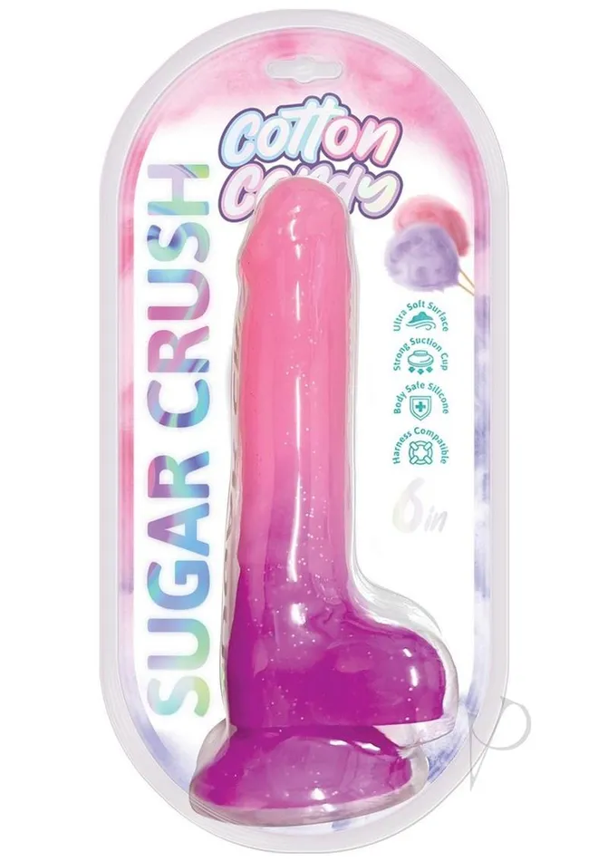 Dildos Hott Products Cotton Candy Sugar Crush Dildo 6in PinkPurple