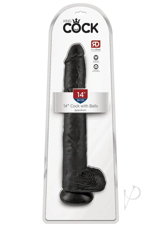 Dildos King Cock King Cock Dildo with Balls 14in Black