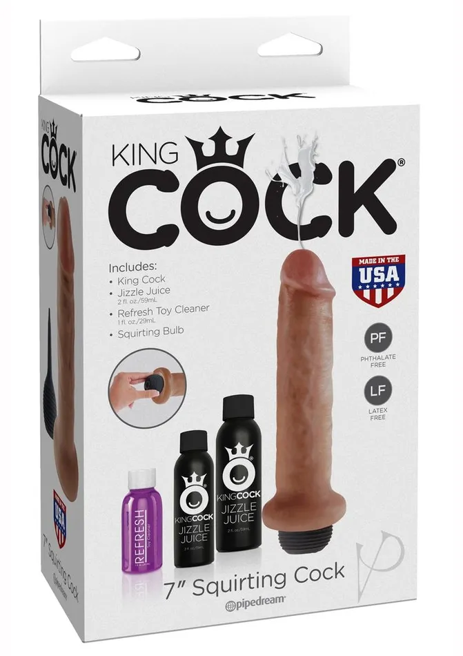 Dildos King Cock King Cock Squirting Cock Kits 7in Caramel
