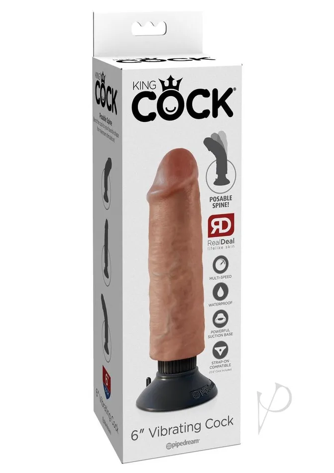 Dildos King Cock King Cock Vibrating Dildo 6in Caramel
