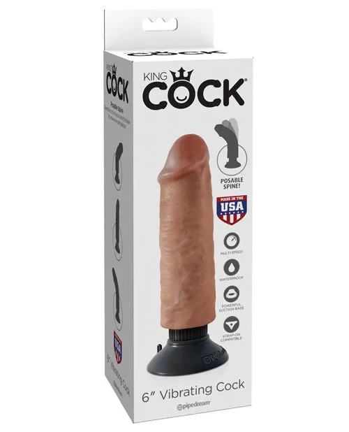 Dildos King Cock King Cock Vibrating Dildo 6in Caramel