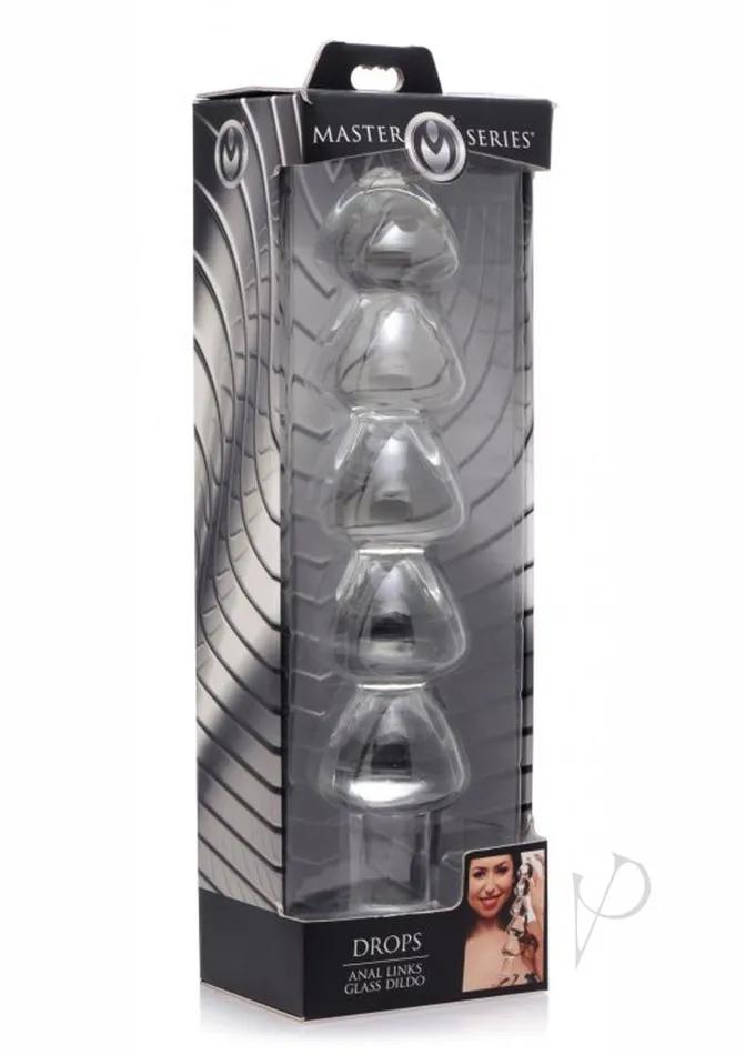 Dildos Master Series Master Series Drops Anal Links Glass Dildo Clear