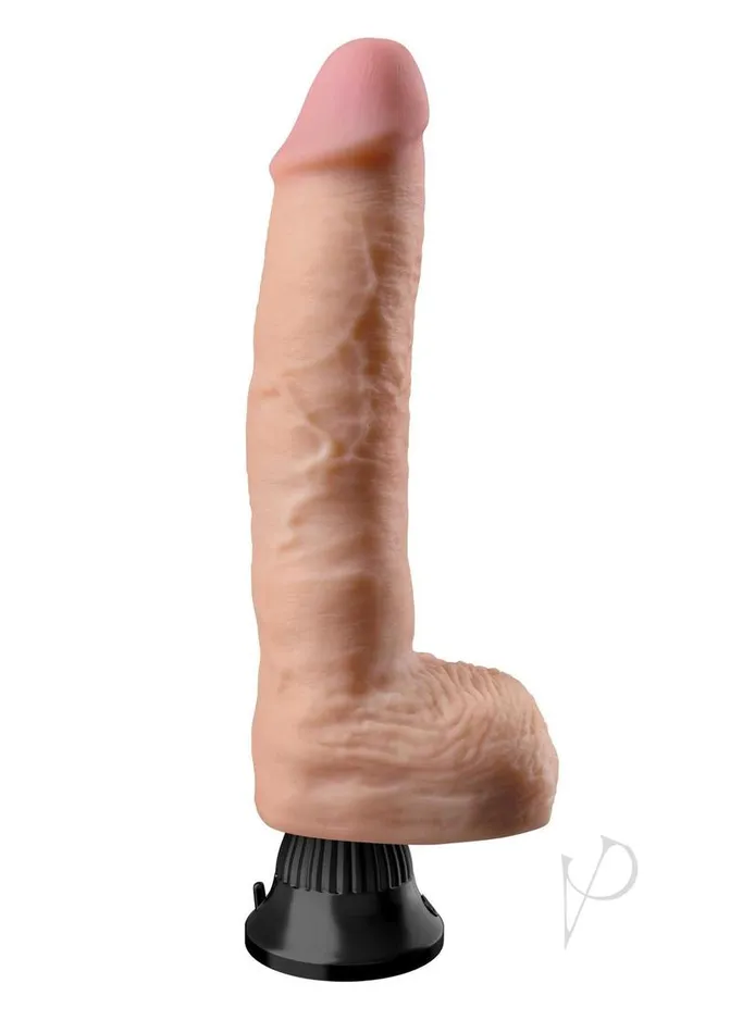 Dildos Real Feel Deluxe No 9 Wallbanger Vibrating Dildo with Balls 95in Vanilla Real Feel Deluxe