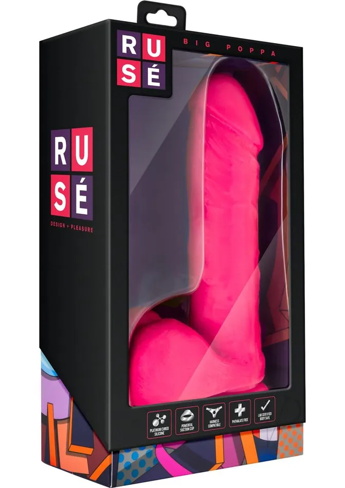 Dildos Ruse Ruse Big Poppa Silicone Dildo 775in Hot Pink