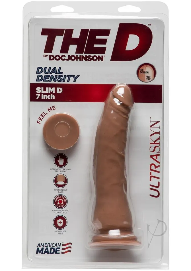 Dildos The D Thin D Ultraskyn Dildo 7in Caramel The D