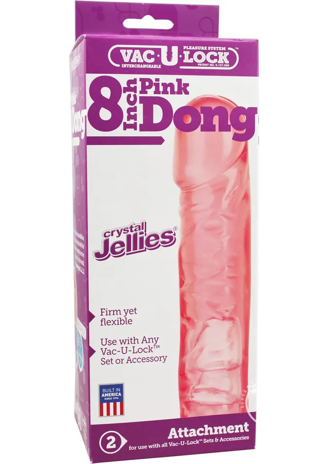 Dildos Vac U Lock VacULock Crystal Jellies Dildo 8in Pink