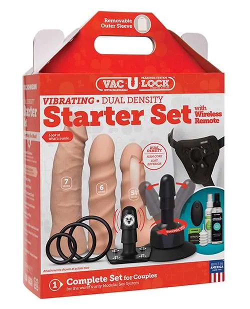 Dildos Vac U Lock VacULock Dual Density Starter Set wWireless Remote Vanilla Dildos Vac U Lock VacULock Dual Density Starter Set wWireless Remote Vanilla