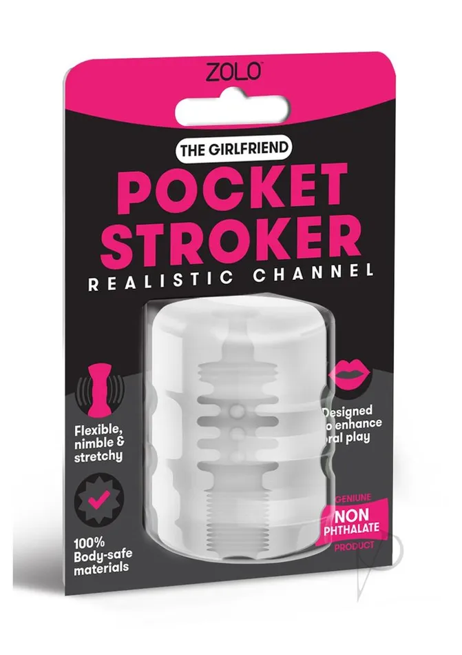 Dildos Zolo ZOLO Girlfriend Pocket Stoker Channel Texture Clear