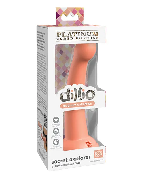Dillio Dillio Platinum Secret Explorer Silicone Dildo 6in Orange Dildos
