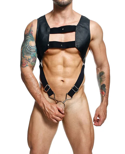 Dngeon By Mob Anal Dngeon Croptop Harness Cockring Black OS