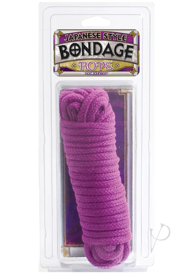 Doc Johnson Japanese Style Cotton Bondage Rope 32 Feet Purple Japanese Bondage Vibrators
