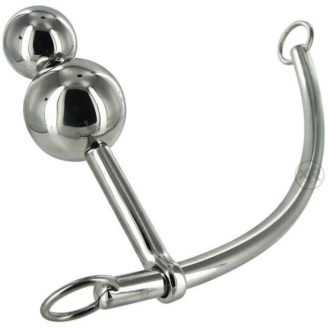 Double Ball Plug with Sliding ORing Rod Master Series Male Sex Toys