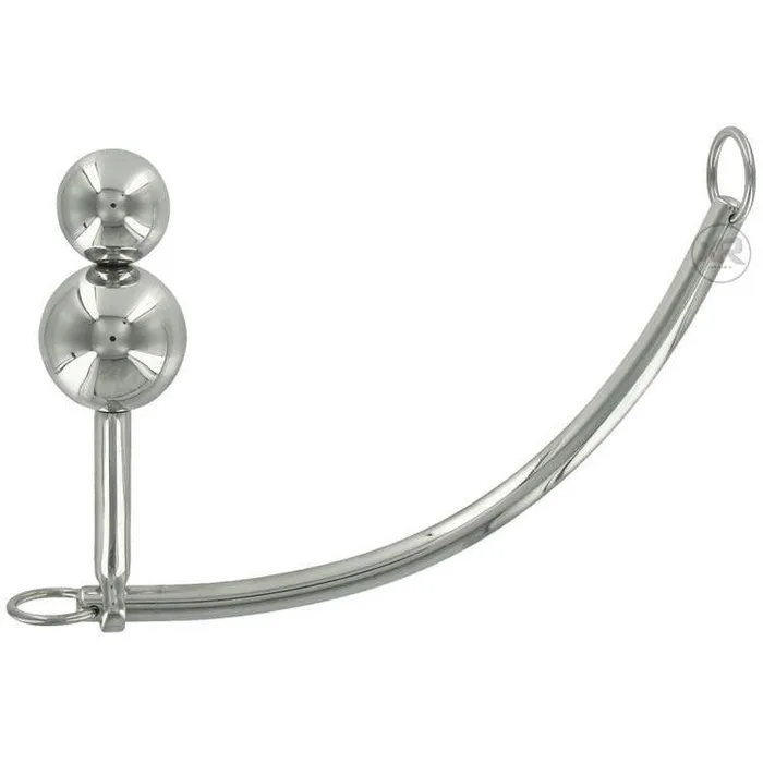 Double Ball Plug with Sliding ORing Rod Master Series Male Sex Toys
