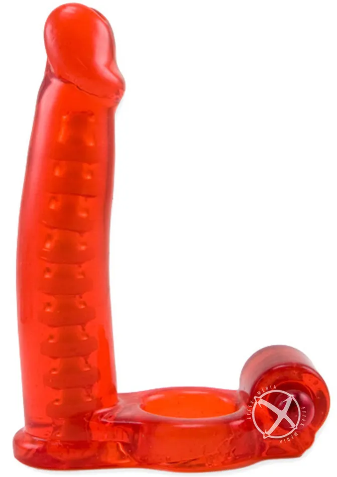Double Penetrator Couples Double Penetrator Vibrating Cock Ring with Bendable Dildo Red Double Penetrator Couples Double Penetrator Vibrating Cock Ring with Bendable Dildo Red