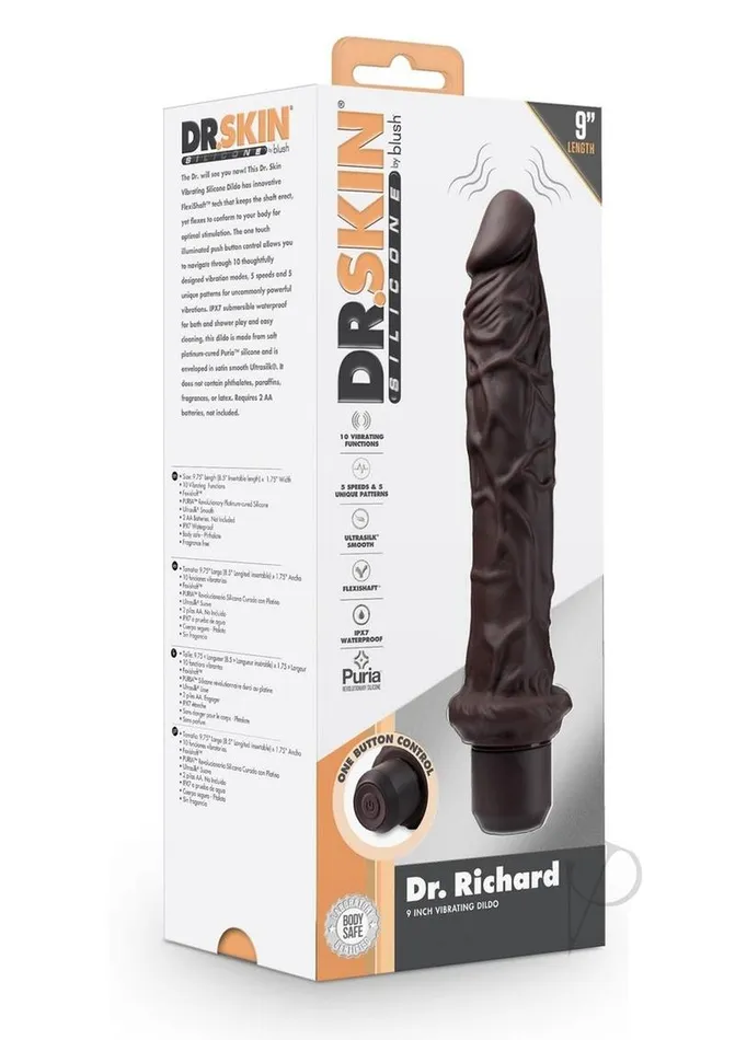 Dr Skin Female Sex Toys Dr Skin Platinum Collection Silicone Dr Richard Vibrating Dildo 9in Chocolate Dr Skin Female Sex Toys Dr Skin Platinum Collection Silicone Dr Richard Vibrating Dildo 9in Chocolate