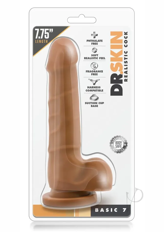 Dr Skin Silver Collection Basic 7 Dildo with Balls 775in Caramel Dr Skin Female Sex Toys Dr Skin Silver Collection Basic 7 Dildo with Balls 775in Caramel Dr Skin Female Sex Toys