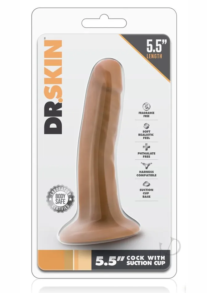 Dr Skin Silver Collection Cock Dildo with Suction Cup 55in Caramel Dr Skin Female Sex Toys Dr Skin Silver Collection Cock Dildo with Suction Cup 55in Caramel Dr Skin Female Sex Toys