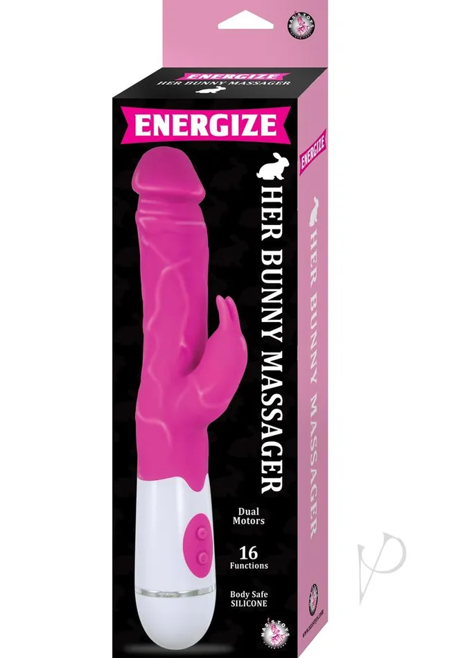 Energize Vibrators Energize Her Bunny Rabbit Massager Dual Motors Silicone Rabbit Vibrator Pink Energize Vibrators Energize Her Bunny Rabbit Massager Dual Motors Silicone Rabbit Vibrator Pink