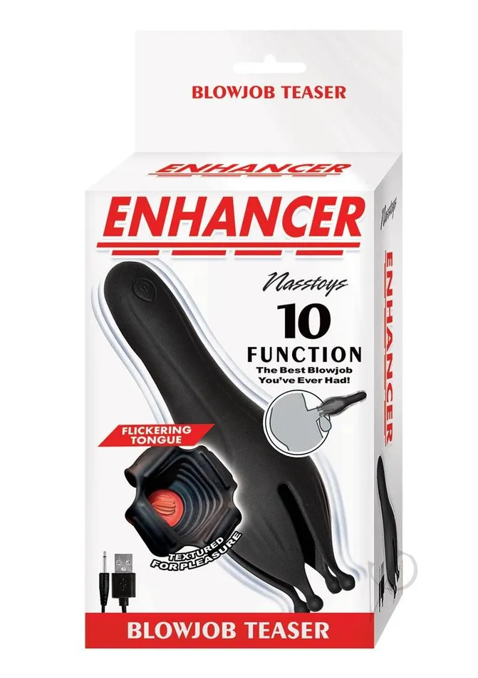 Enhancer Male Sex Toys Enhancer Blow Job Teaser Rechargeable Silicone Masturbator Black
