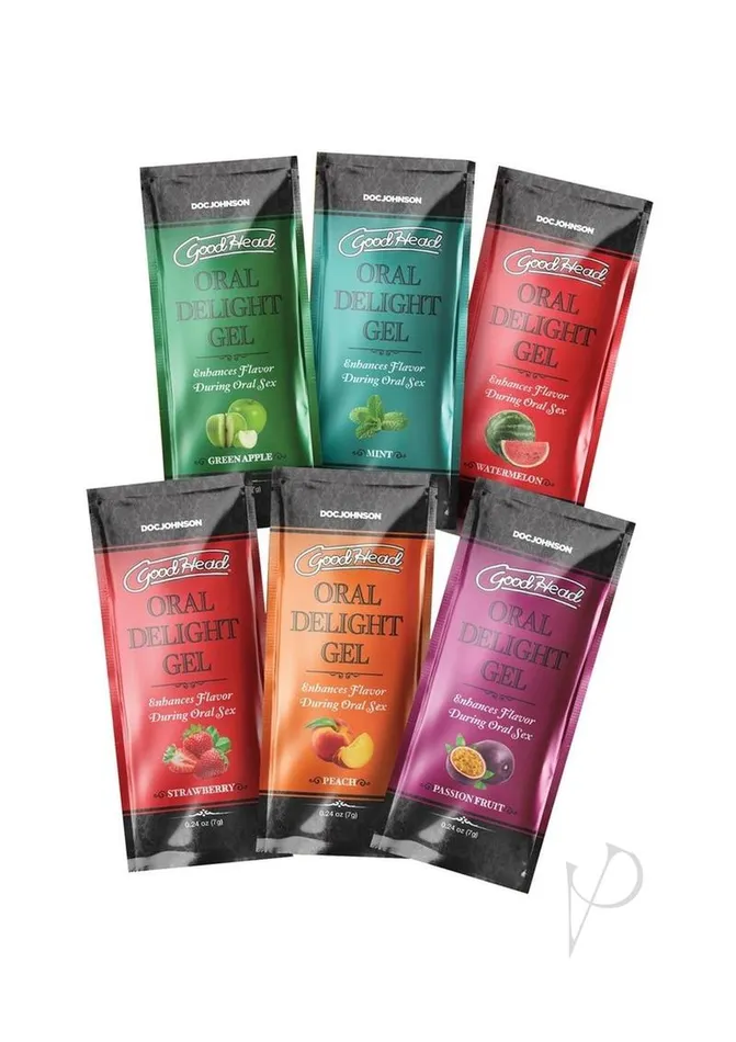 Enhancers Good Head GoodHead Oral Delight Gel 2 24oz Bulk 48 Pieces Assorted Green Apple Mint Peach Strawberry Watermelon Passion Fruit Enhancers Good Head GoodHead Oral Delight Gel 2 24oz Bulk 48 Pieces Assorted Green Apple Mint Peach Strawberry Watermelon Passion Fruit