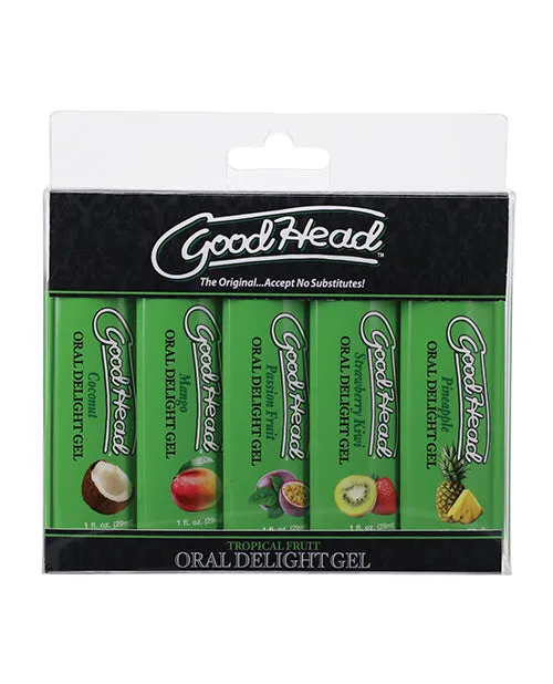Enhancers Good Head GoodHead Oral Delight Gel Tropical Fruits 5 Pack 1oz Enhancers Good Head GoodHead Oral Delight Gel Tropical Fruits 5 Pack 1oz