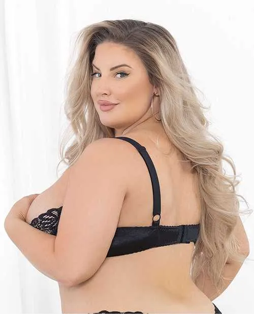 Escante Anal Lace Bra wUnderwire Boning Cups Black 42