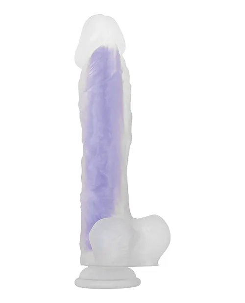 Evolved Dildos Luminous Stud Dildo with Balls Purple