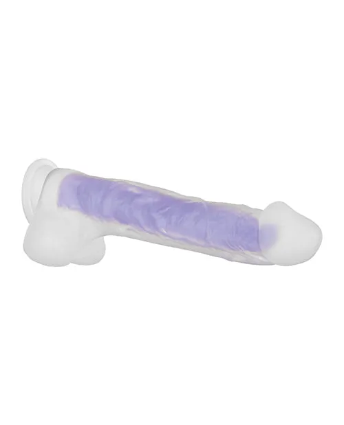 Evolved Dildos Luminous Stud Dildo with Balls Purple