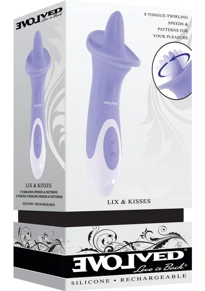 Evolved Female Sex Toys Lix and Kisses Rechargeable Silicone Clitoral Stimulator Purple Evolved Female Sex Toys Lix and Kisses Rechargeable Silicone Clitoral Stimulator Purple