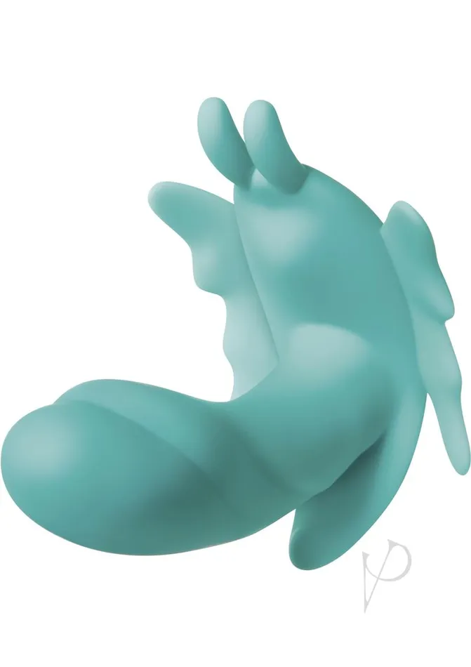 Evolved Female Sex Toys The Butterfly Effect Rechargeable Silicone Dual Motor Vibrator with Remote Control Teal