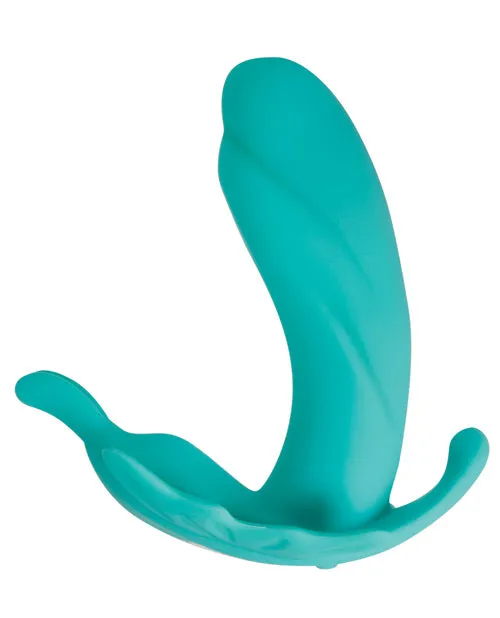 Evolved Female Sex Toys The Butterfly Effect Rechargeable Silicone Dual Motor Vibrator with Remote Control Teal