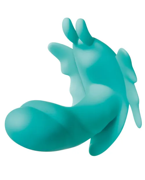 Evolved Female Sex Toys The Butterfly Effect Rechargeable Silicone Dual Motor Vibrator with Remote Control Teal