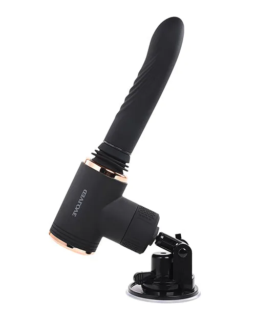 Evolved Female Sex Toys Too Hot to Handle Rechargeable Silicone Thrusting Vibrator with Suction Cup Black