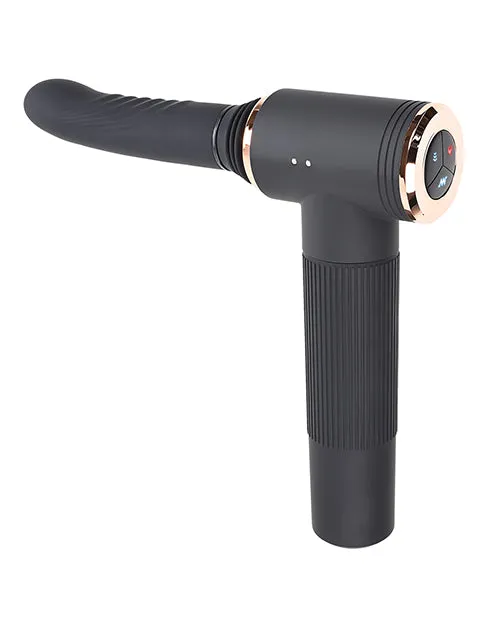 Evolved Female Sex Toys Too Hot to Handle Rechargeable Silicone Thrusting Vibrator with Suction Cup Black