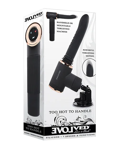 Evolved Female Sex Toys Too Hot to Handle Rechargeable Silicone Thrusting Vibrator with Suction Cup Black